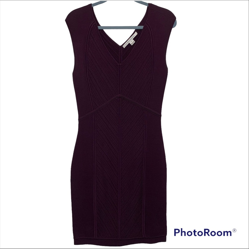 Diane Von Furstenburg Cressida Bodycon Dress in Brazen Plum Size Medium